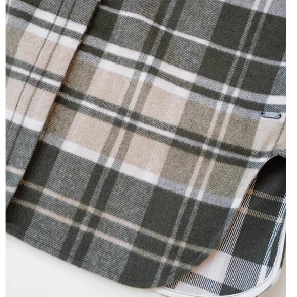 NWT Scotch & Soda Wool Blend Check Long Shirt Jacket S/M Field Green - Picture 8 of 14